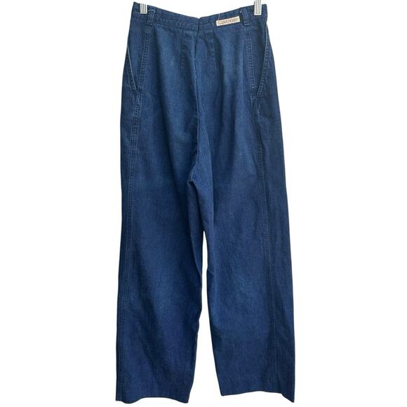 Calvin Klein Vintage 1980s Denim Trousers High Waist Pleated Straight Leg Jeans - Picture 3 of 8